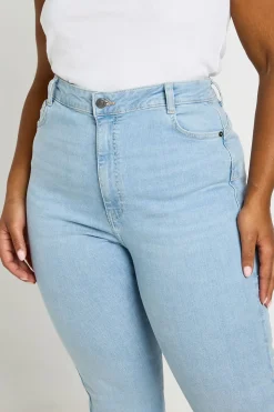 Jean Évasé Taille Haute Grande Taille Effet Synthétiquesh-up