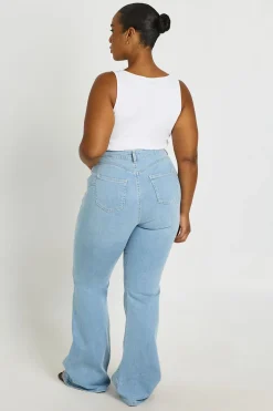 Jean Évasé Taille Haute Grande Taille Effet Synthétiquesh-up