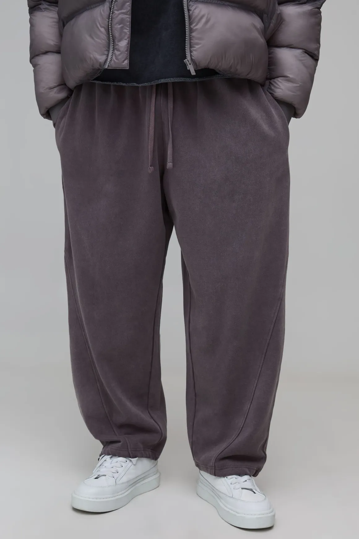 Jogger Ample À Coutures Apparentes Avec Cordon De Serrage À L'Ourlet Et Finition Délavée