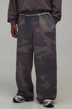 Jogger Ample En Molleton Camouflage Effet Délavé