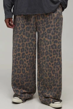 boohooMAN Jogger Ample À Imprimé Léopard Effet Délavé Avec Poignets Côtelés Et Molleton Bouclette<Homme Joggings|Jogging