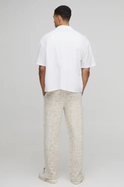 Jogger aztec en jacquard, coupe régulière à ourlet fendu