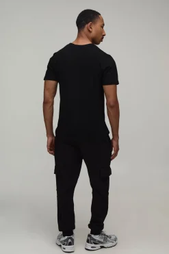 Jogger cargo basique à coupe skinny