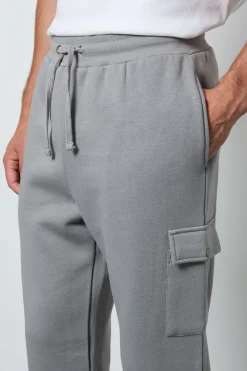 Jogger Cargo Coupe Droite Gris Clair