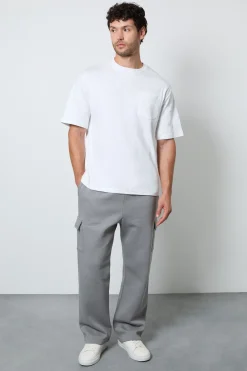 Jogger Cargo Coupe Droite Gris Clair