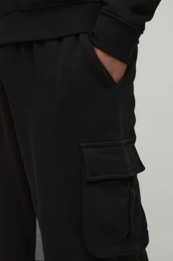 boohooMAN Jogger Cargo à coupe régulière, ourlet brut et empiècement<Homme Joggings|Jogging