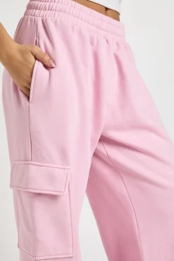 Jogger Cargo Droit Taille Mi-haute Effet Délavé