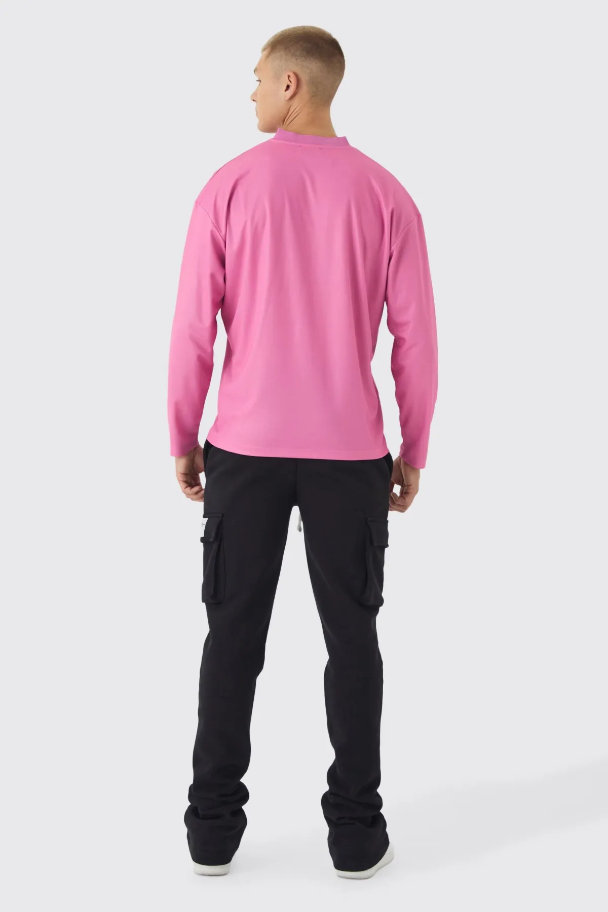 boohooMAN Jogger cargo slim fit extrême empilé en tissé à onglet<Homme Joggings|Jogging