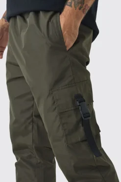 Jogger cargo slim pour homme à taille élastiquée