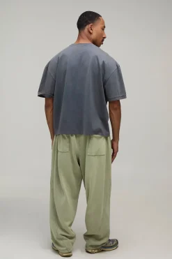 Jogger Coupe Baggy Avec Coutures Apparentes, Finition Délavée Et Cordon De Serrage À L'ourlet