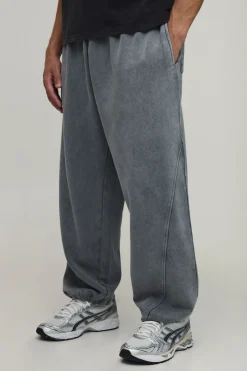 Jogger Coupe Baggy Avec Coutures Apparentes, Finition Délavée Et Cordon De Serrage À L'ourlet