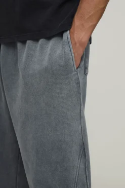 Jogger Coupe Baggy Avec Coutures Apparentes, Finition Délavée Et Cordon De Serrage À L'ourlet