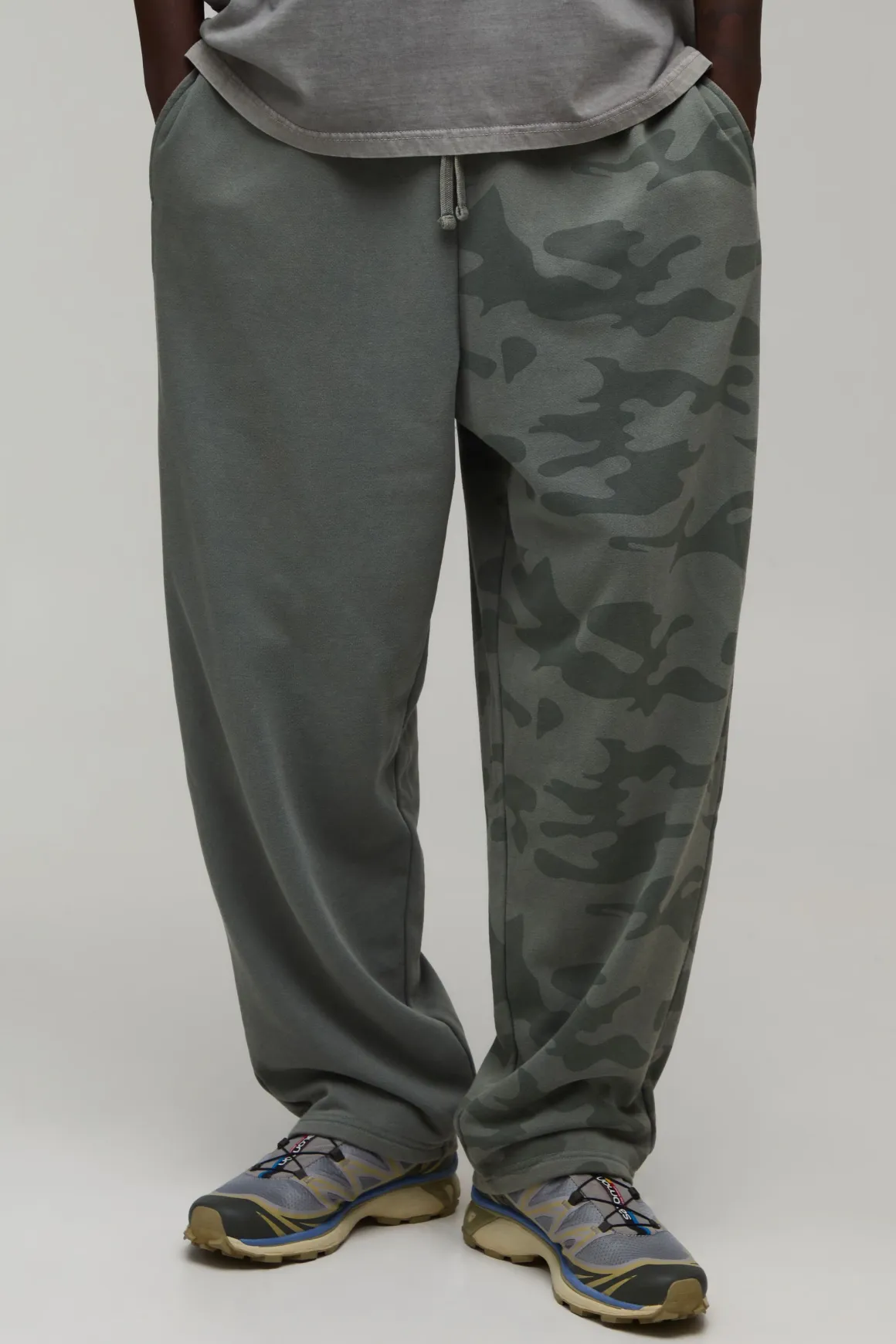 Jogger À Coupe Ballon Effet Camouflage Délavé En Molleton Bouclette