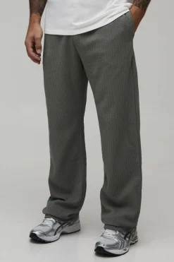 Jogger Coupe Droite Avec Taille Côtelée Élastiquée