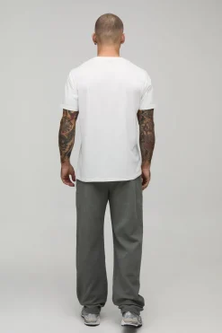 Jogger Coupe Droite Avec Taille Côtelée Élastiquée
