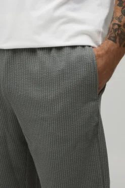 Jogger Coupe Droite Avec Taille Côtelée Élastiquée