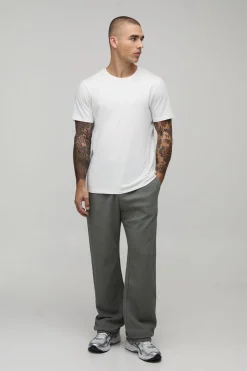 Jogger Coupe Droite Avec Taille Côtelée Élastiquée