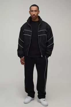 boohooMAN Jogger Coupe Droite À Passepoil<Homme Joggings|Jogging