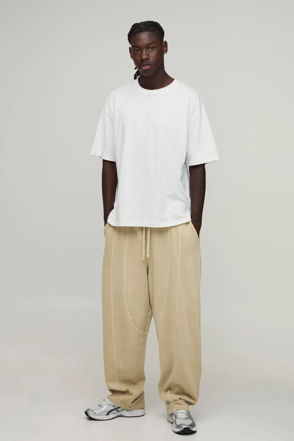 boohooMAN Jogger Délavé À Détails De Coutures Et Coupe Ballon<Homme Joggings|Jogging