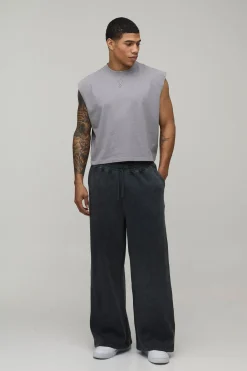 boohooMAN Jogger Délavé À Imprimé Graffiti Coupe Très Large<Homme Joggings|Jogging