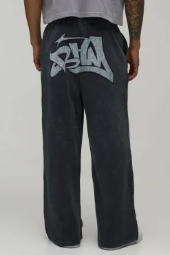 boohooMAN Jogger Délavé À Imprimé Graffiti Coupe Très Large<Homme Joggings|Jogging