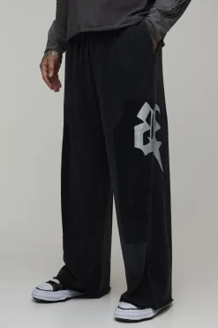 Jogger Délavé À Jambe Extra Large Et Détails Ornementés Coupe Tall