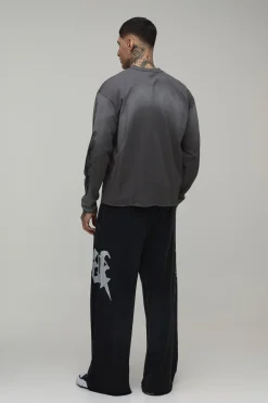 Jogger Délavé À Jambe Extra Large Et Détails Ornementés Coupe Tall