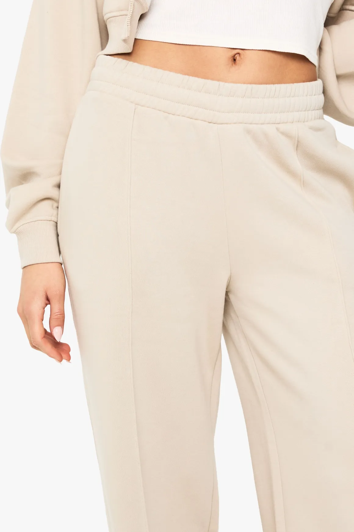 Jogger droit avec détails pintuck
