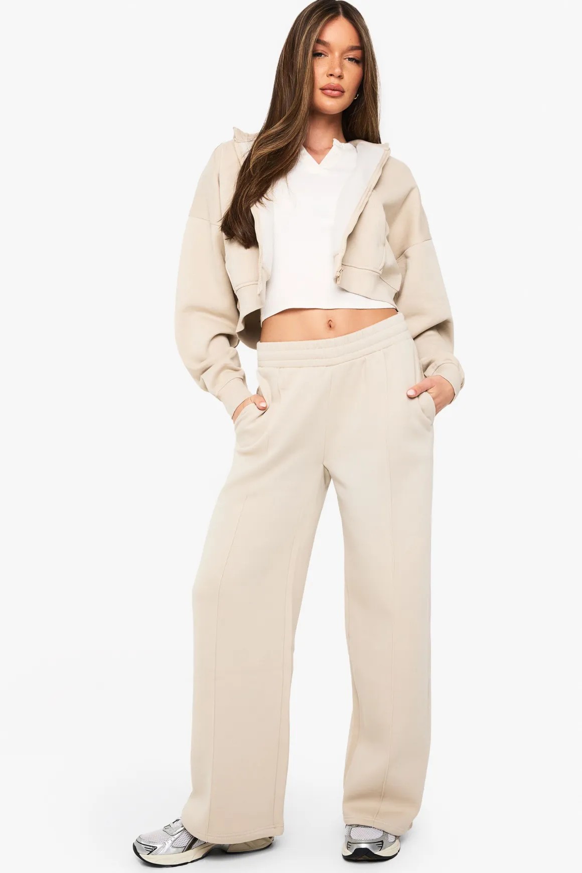 Jogger droit avec détails pintuck
