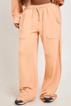 boohoo Jogger Droit Délavé À Effet Usé En Molleton Bouclette<Femme Pantalons|Athleisure