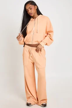 boohoo Jogger Droit Délavé À Effet Usé En Molleton Bouclette<Femme Pantalons|Athleisure
