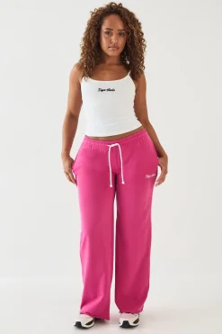 DSGN Studio Jogger Droit À Taille Basse Avec Cordon De Serrage Contrasté Et Molleton Bouclette<Femme Pantalons|Dsgn Studio