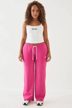 DSGN Studio Jogger Droit À Taille Basse Avec Cordon De Serrage Contrasté Et Molleton Bouclette<Femme Pantalons|Dsgn Studio