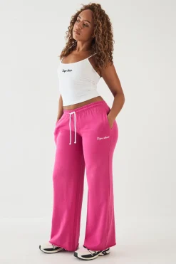 DSGN Studio Jogger Droit À Taille Basse Avec Cordon De Serrage Contrasté Et Molleton Bouclette<Femme Pantalons|Dsgn Studio