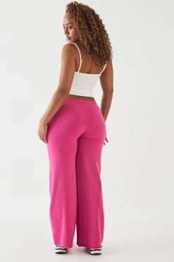 DSGN Studio Jogger Droit À Taille Basse Avec Cordon De Serrage Contrasté Et Molleton Bouclette<Femme Pantalons|Dsgn Studio