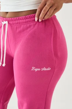 DSGN Studio Jogger Droit À Taille Basse Avec Cordon De Serrage Contrasté Et Molleton Bouclette<Femme Pantalons|Dsgn Studio