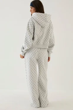 DSGN Studio Jogger Droit À Pois Avec Appliqué<Femme Pois|Joggings