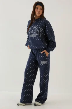 DSGN Studio Jogger Droit À Pois Avec Appliqué<Femme Pois|Joggings