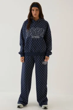 DSGN Studio Jogger Droit À Pois Avec Appliqué<Femme Pois|Joggings