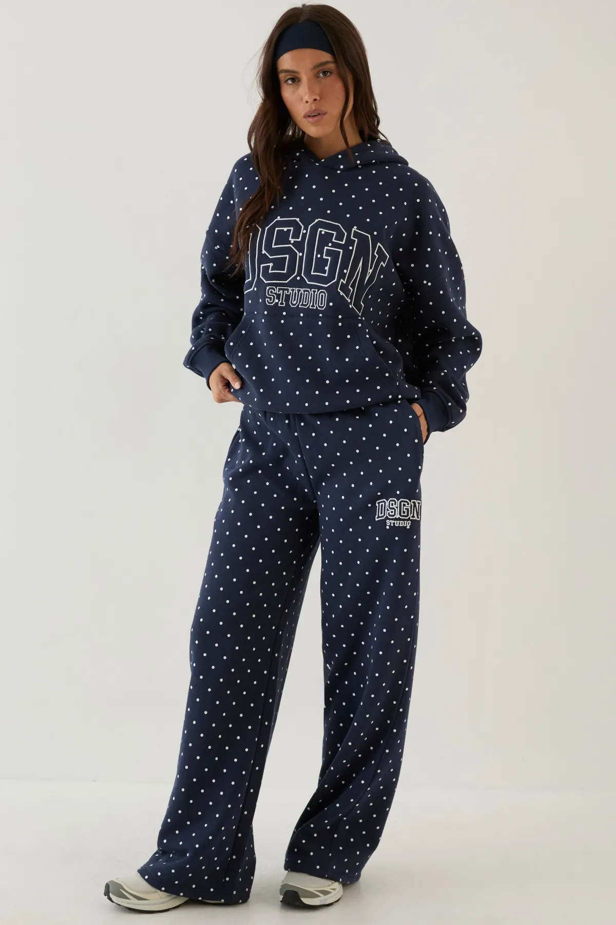 DSGN Studio Jogger Droit À Pois Avec Appliqué<Femme Pois|Joggings