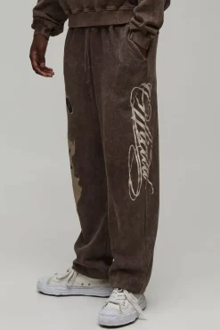 boohooMAN Jogger Droit À Revers Avec Motif Scorpion<Homme Joggings|Jogging