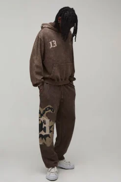 boohooMAN Jogger Droit À Revers Avec Motif Scorpion<Homme Joggings|Jogging