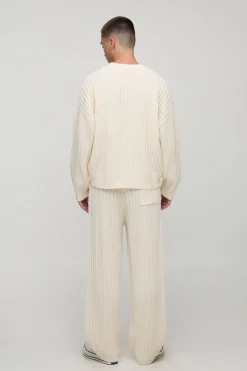 Jogger en tricot côtelé décontracté