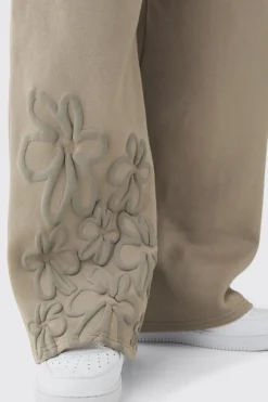 Jogger à grande coupe imprimé floral en relief