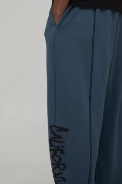 Jogger Imprimé California En Molleton Bouclette Avec Coutures Contrastées Coupe Ballon