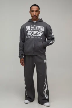 boohooMAN Jogger Imprimé Moto Tokyo Coupe Large<Homme Joggings|Jogging