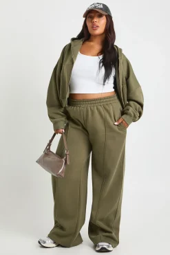 boohoo Jogger à jambe droite basique Plus Core avec détails pintuck<Femme Pantalons|Basiques