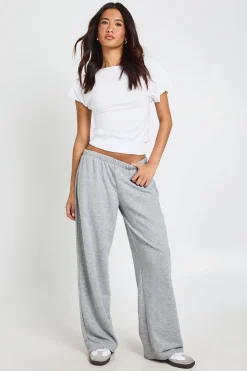 boohoo Jogger À Jambe Droite Coupe Ajustée En Molleton Bouclette<Femme Pantalons|Tons Neutres