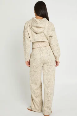 Jogger À Jambe Droite Imprimé Synthétique