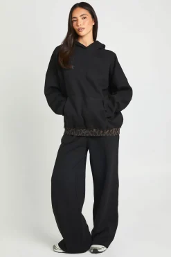Jogger Jambe Droite À Poches Contrastées Imprimé Léopard